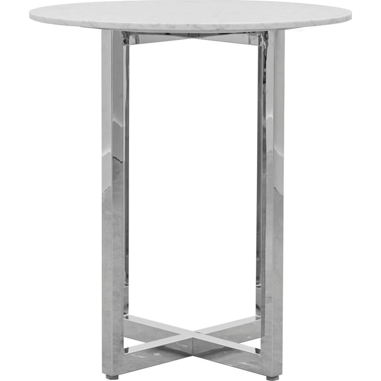 Amalfi 32 inch Round Carrara Marble Top Bar Table