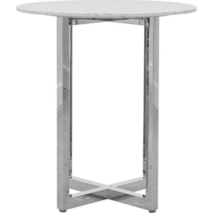 Amalfi 32 inch Round Carrara Marble Top Bar Table
