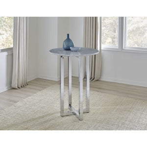 Amalfi 32 inch Round Carrara Marble Top Bar Table