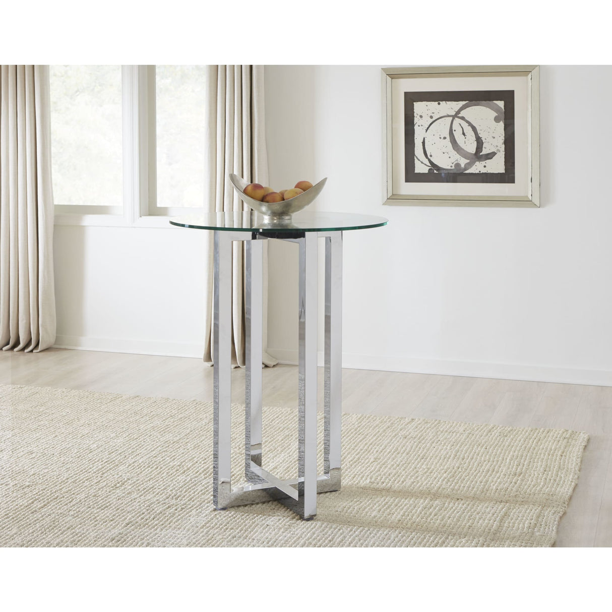 Amalfi 32 inch Round Glass Top Bar Table