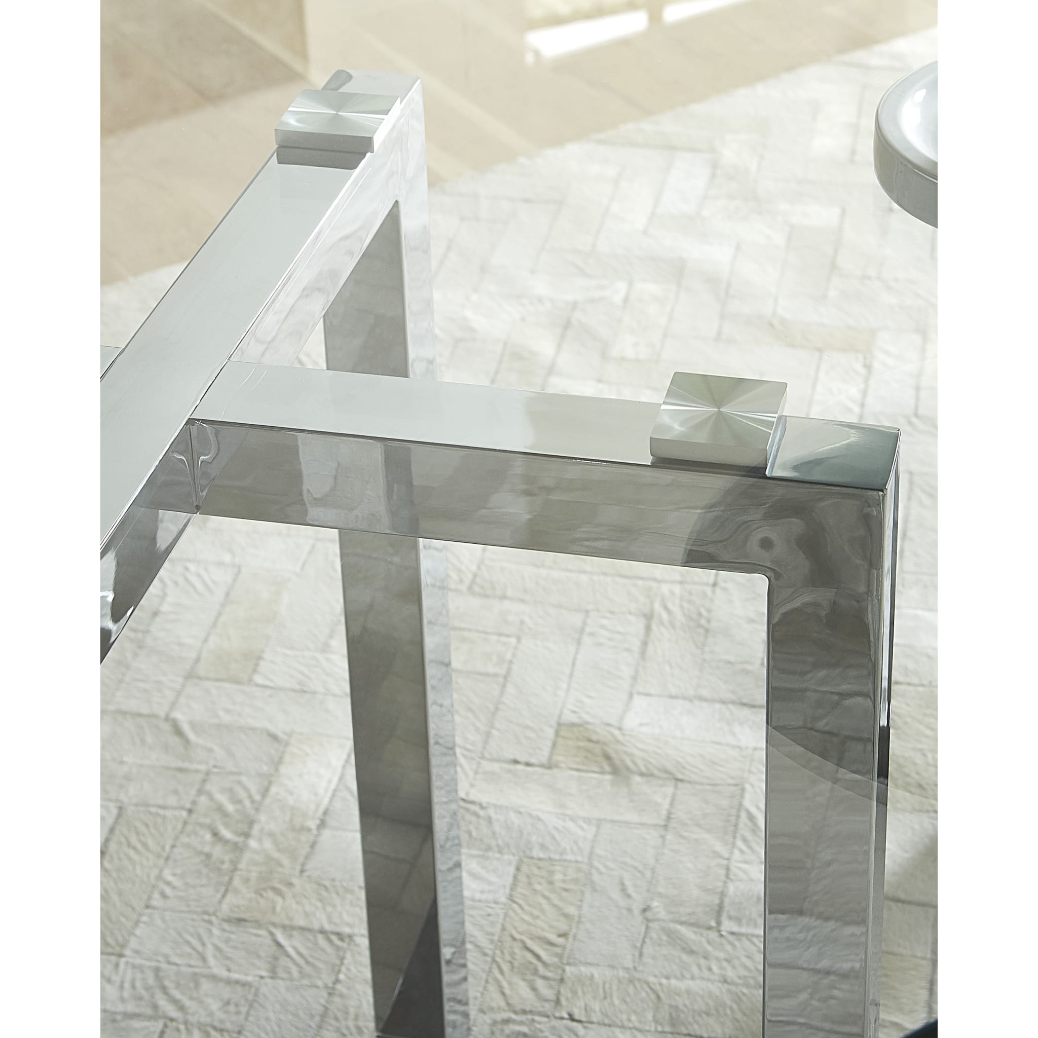 Amalfi 48 inch Round Glass Top Counter Table