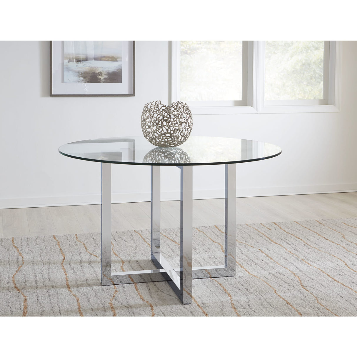Amalfi 48 inch Round Glass Top Counter Table