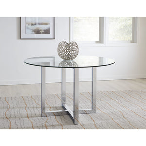 Amalfi 48 inch Round Glass Top Dining Table