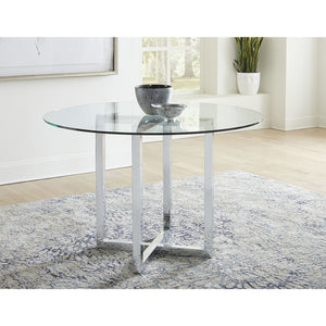 Amalfi 54 inch Round Glass Top Counter Table