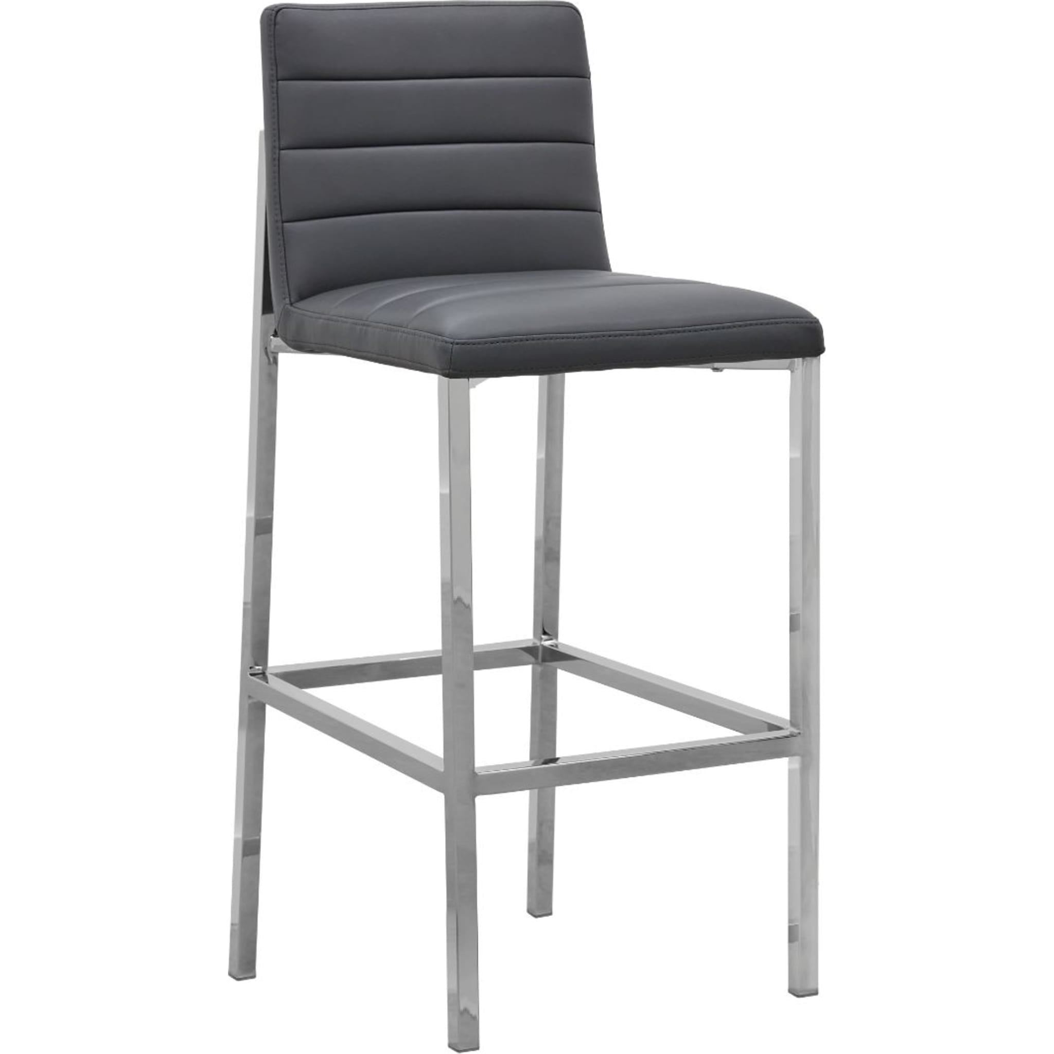 Amalfi Metal Back Bar Stool in Cobalt Leather