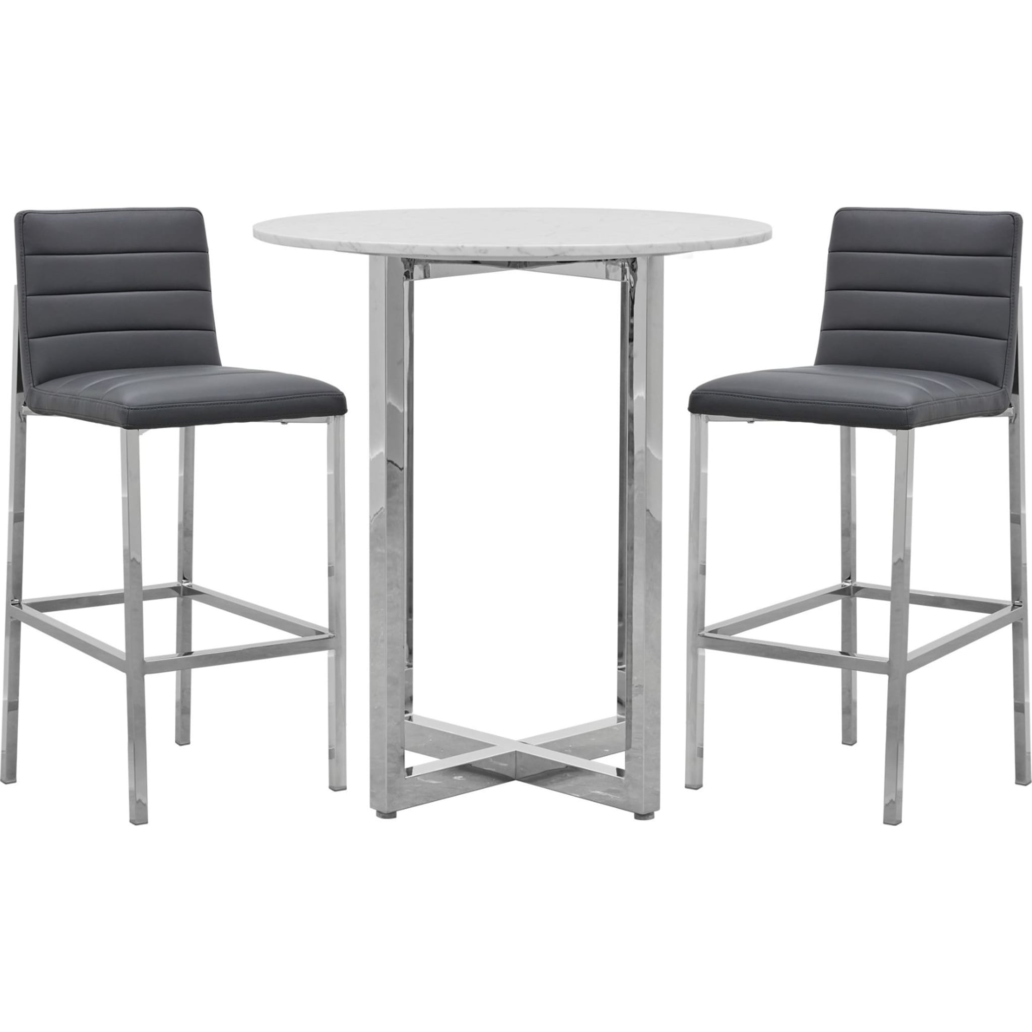 Amalfi Metal Back Bar Stool in Cobalt Leather