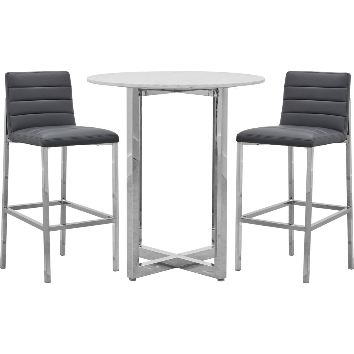 Amalfi Metal Back Bar Stool in Cobalt Leather