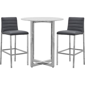 Amalfi Metal Back Bar Stool in Cobalt Leather