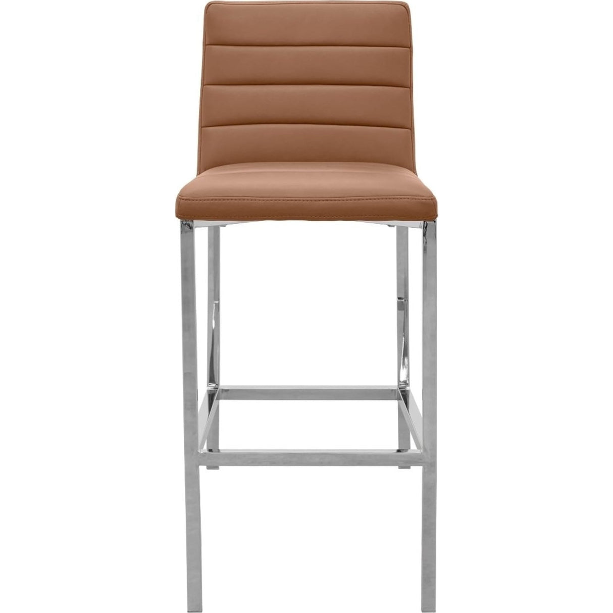 Amalfi Metal Back Bar Stool in Cognac Leather