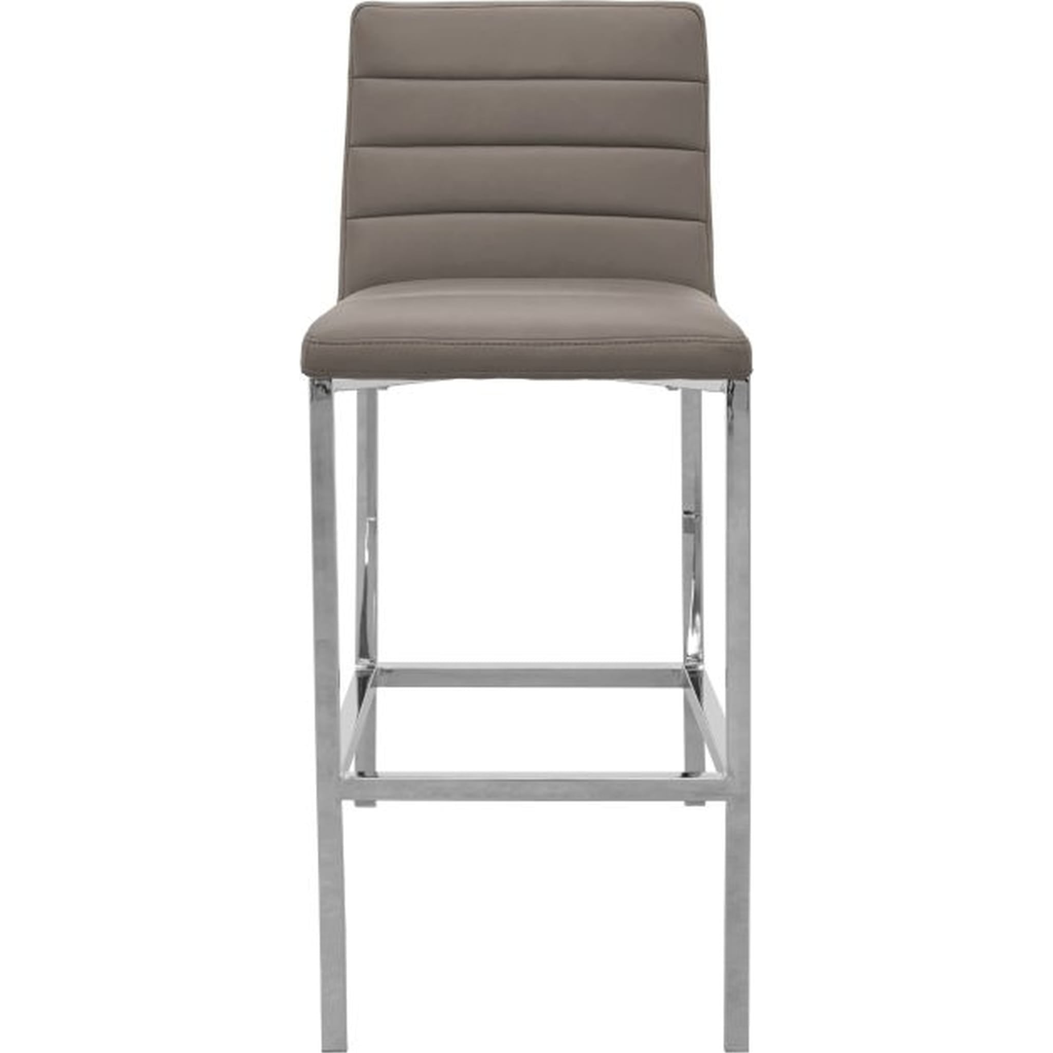 Amalfi Metal Back Bar Stool in Taupe Leather