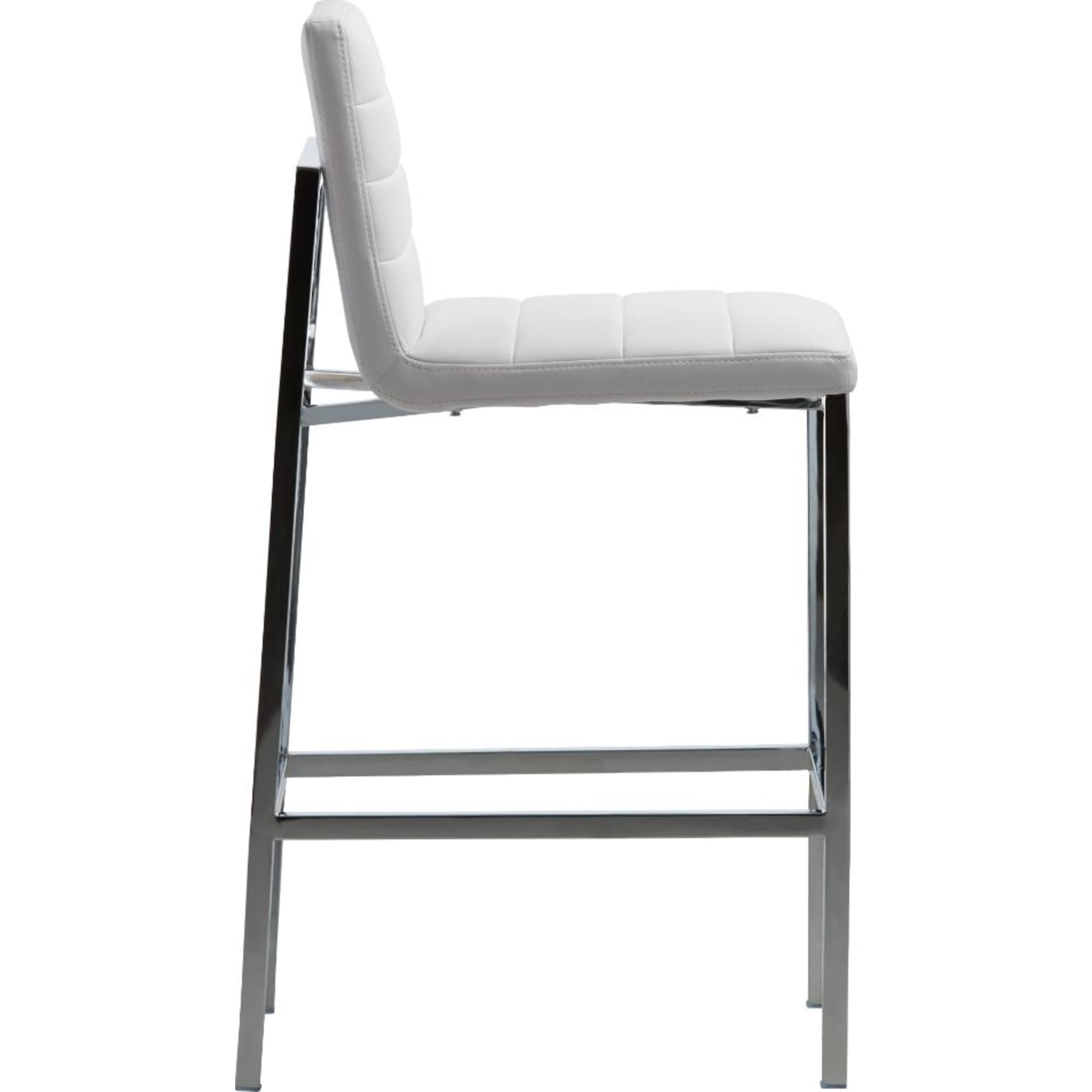 Amalfi Metal Back Bar Stool in White Leather