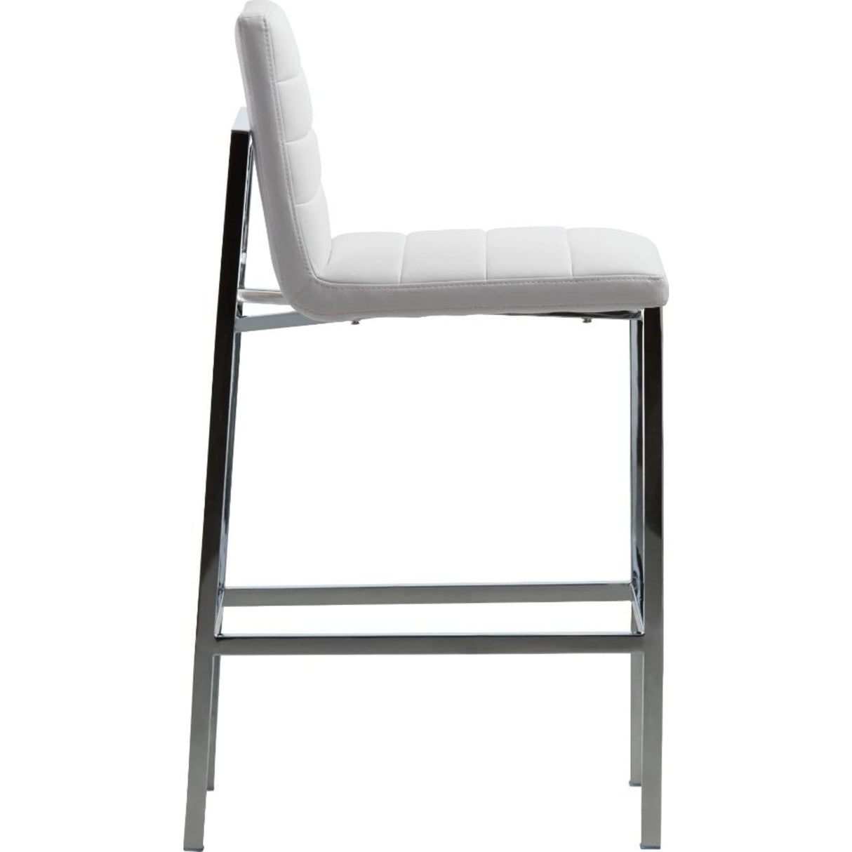 Amalfi Metal Back Bar Stool in White Leather