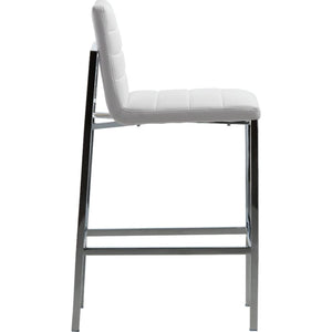 Amalfi Metal Back Bar Stool in White Leather
