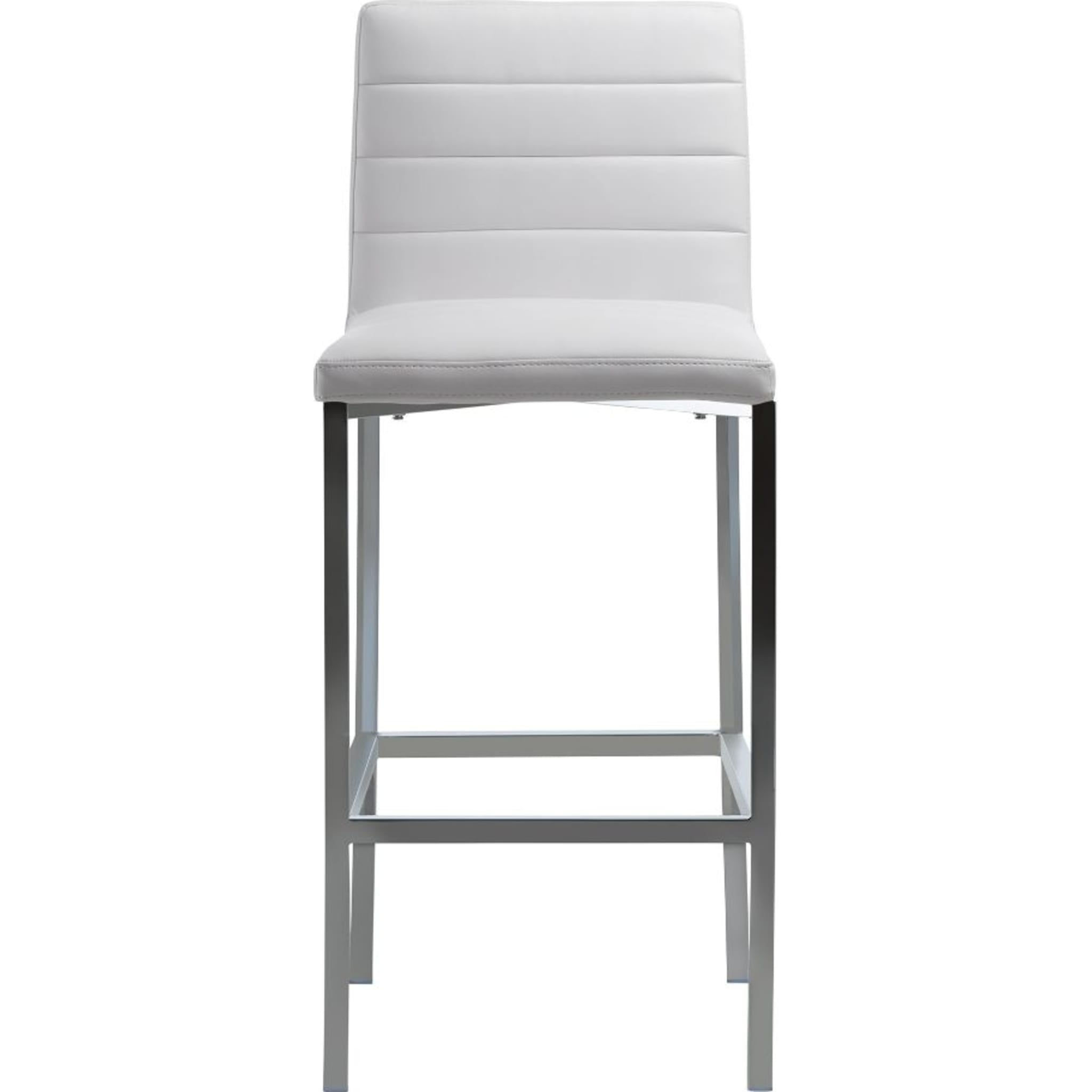 Amalfi Metal Back Bar Stool in White Leather