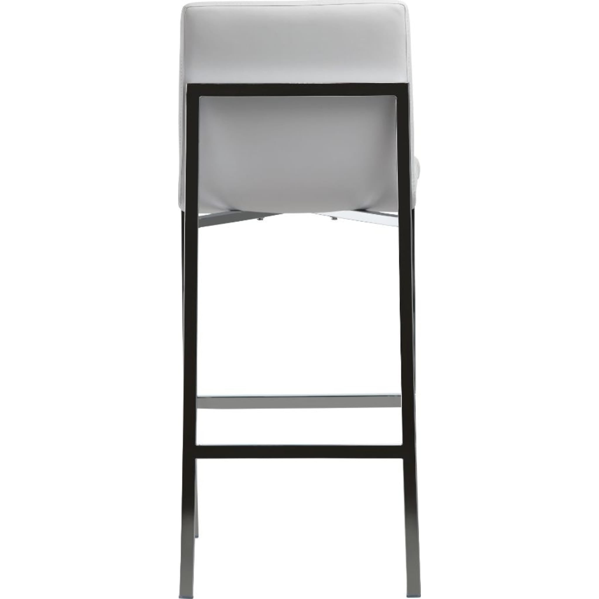 Amalfi Metal Back Bar Stool in White Leather