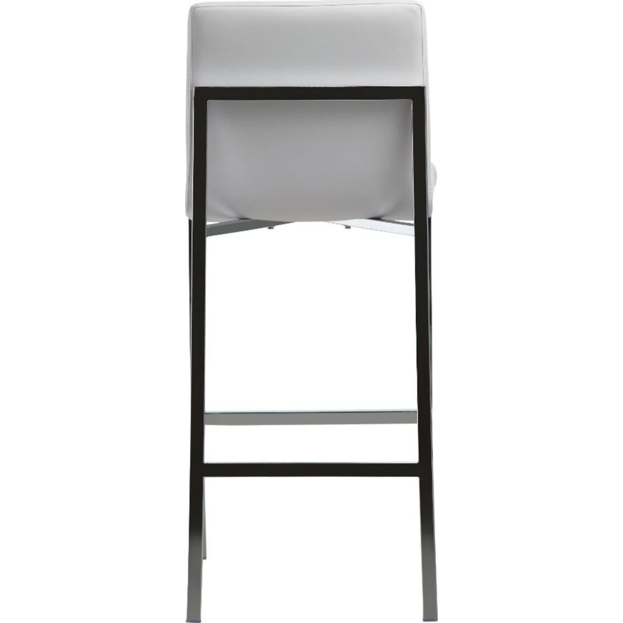 Amalfi Metal Back Bar Stool in White Leather
