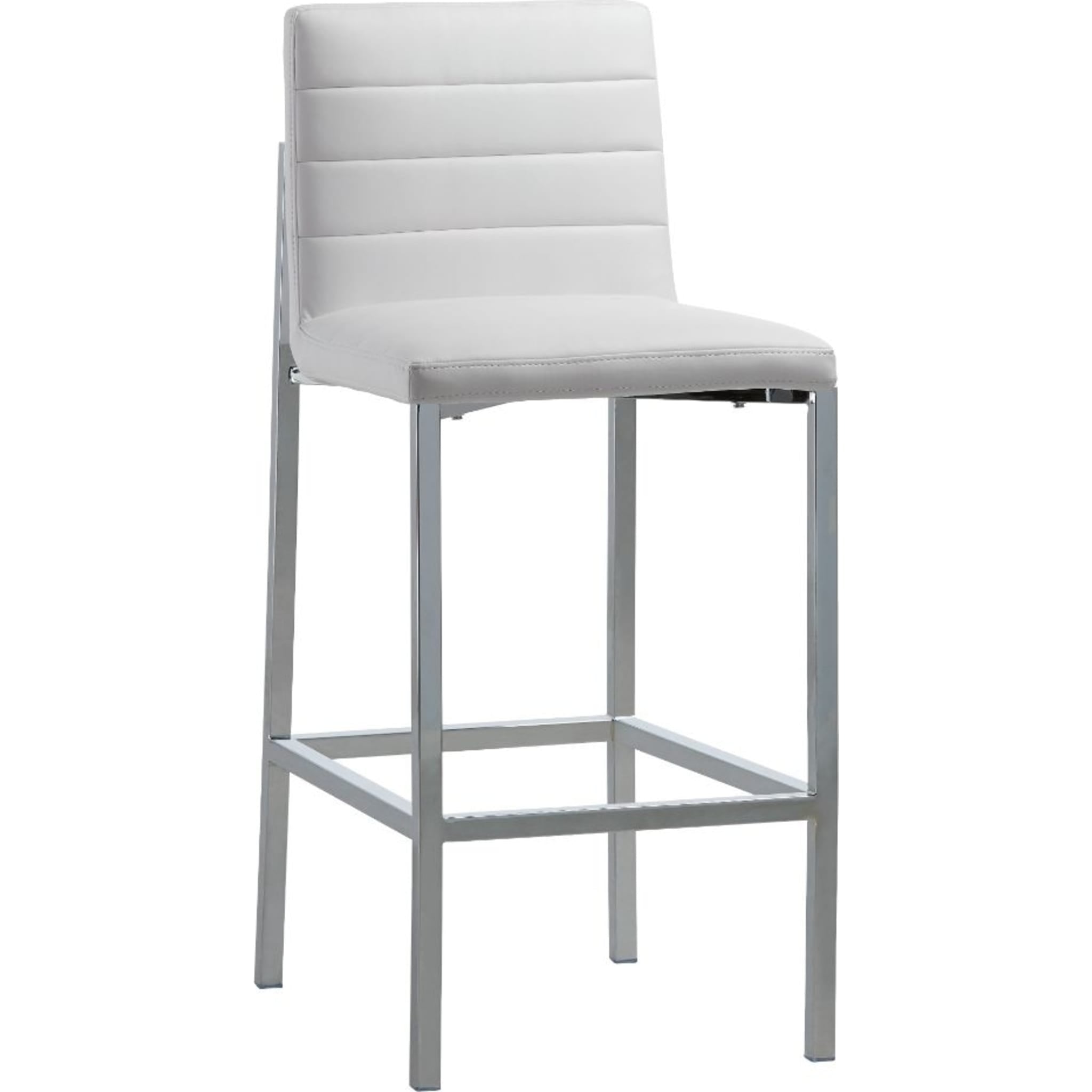 Amalfi Metal Back Bar Stool in White Leather