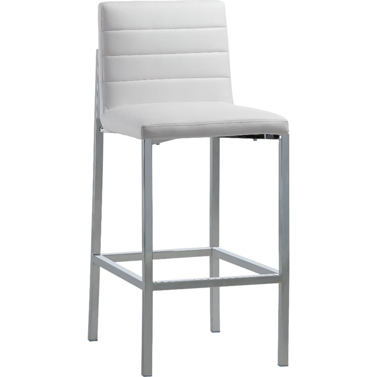 Amalfi Metal Back Bar Stool in White Leather