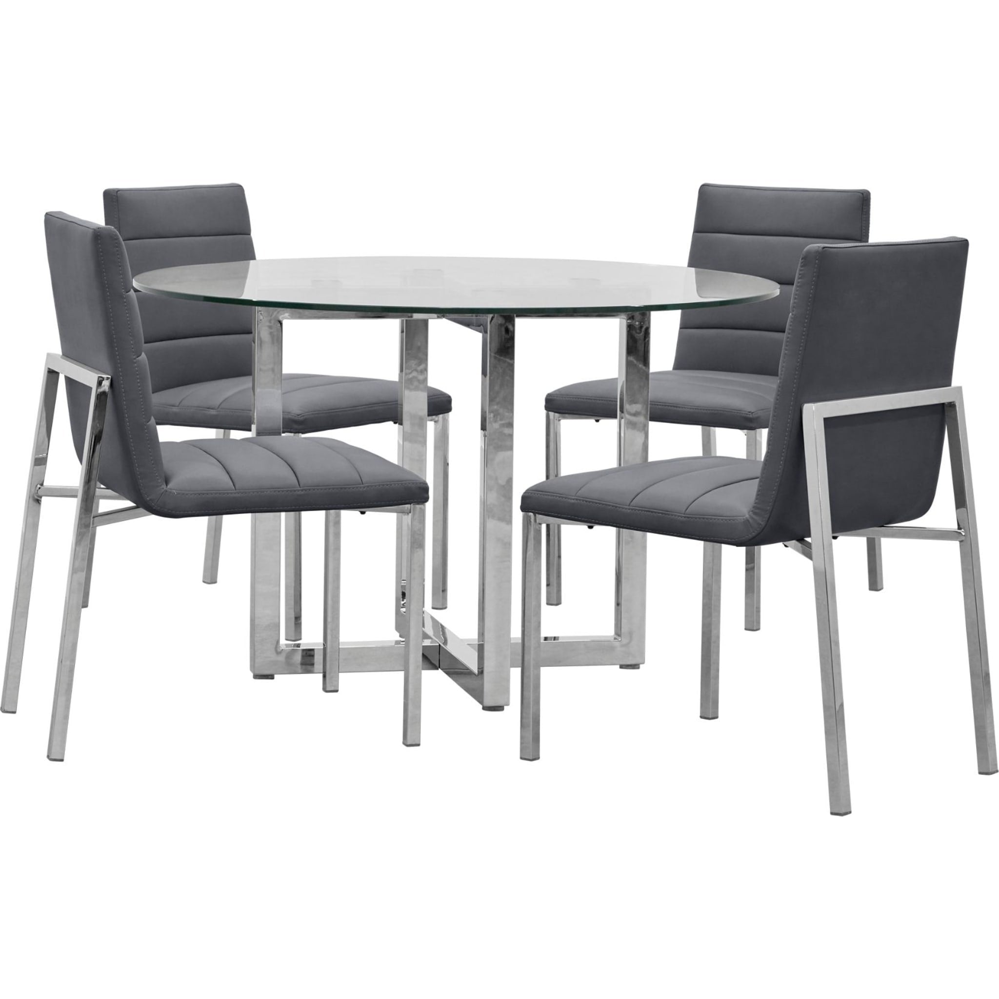 Amalfi Metal Back Chair in Cobalt Leather