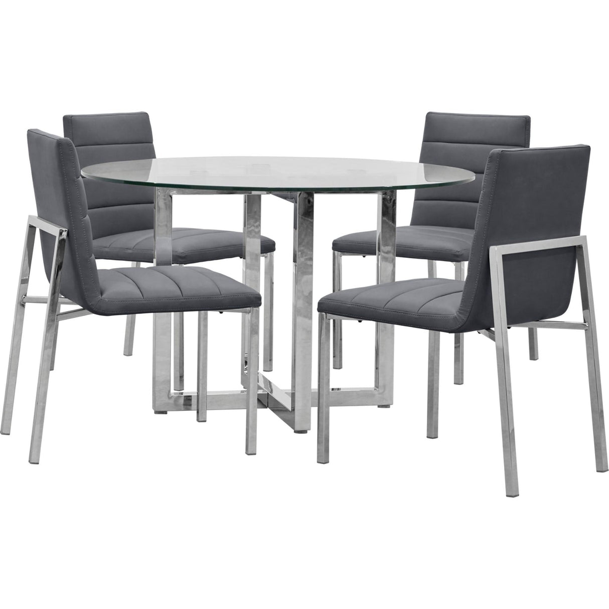 Amalfi Metal Back Chair in Cobalt Leather