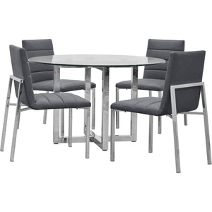 Amalfi Metal Back Chair in Cobalt Leather