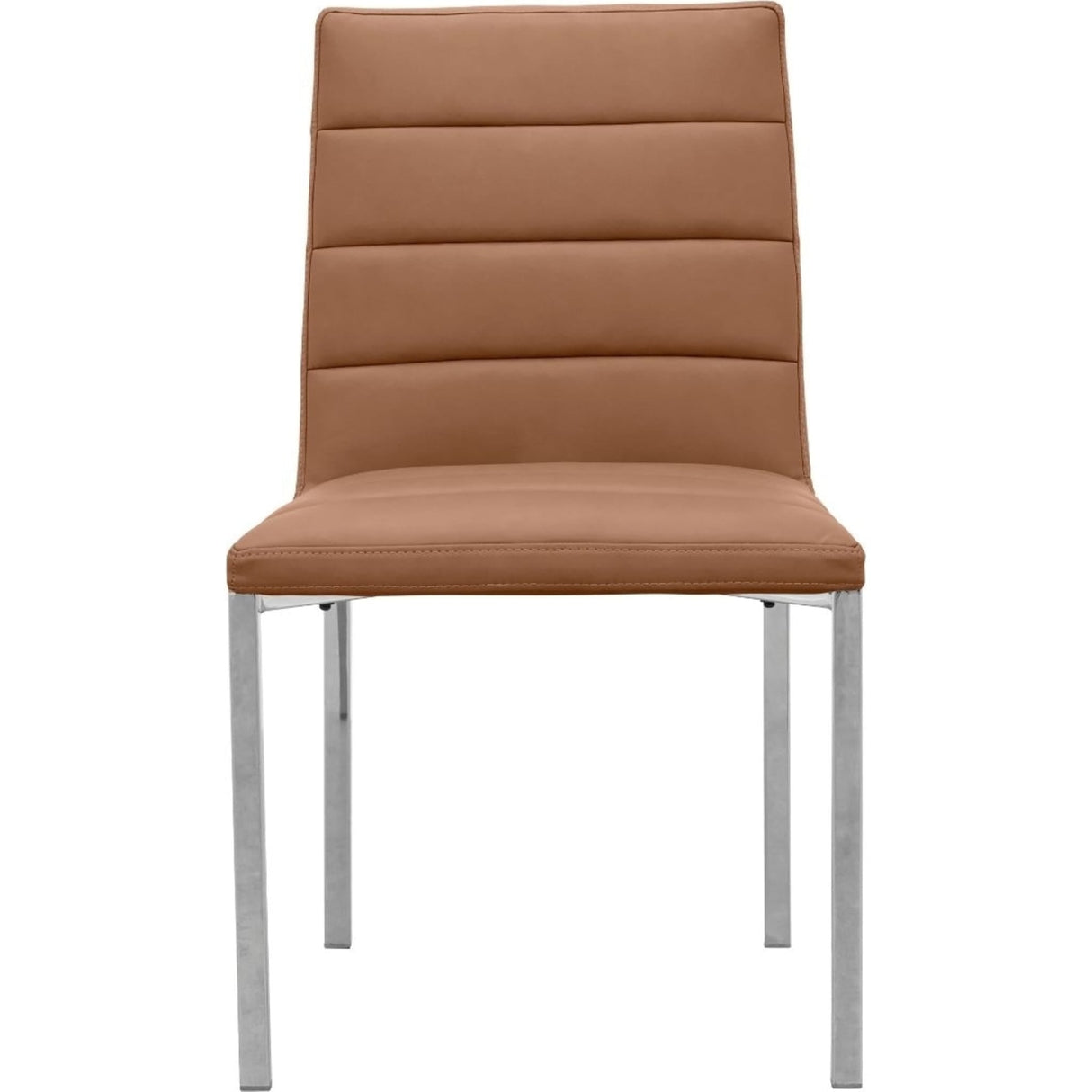 Amalfi Metal Back Chair in Cognac Leather
