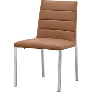 Amalfi Metal Back Chair in Cognac Leather