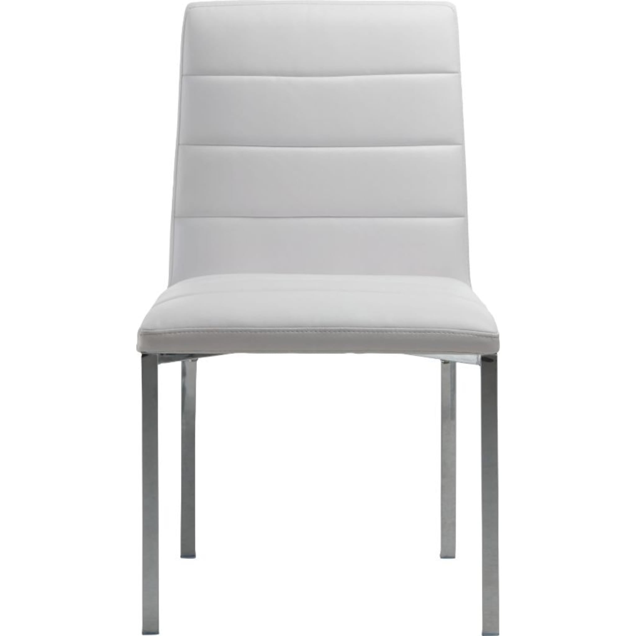 Amalfi Metal Back Chair in White Leather