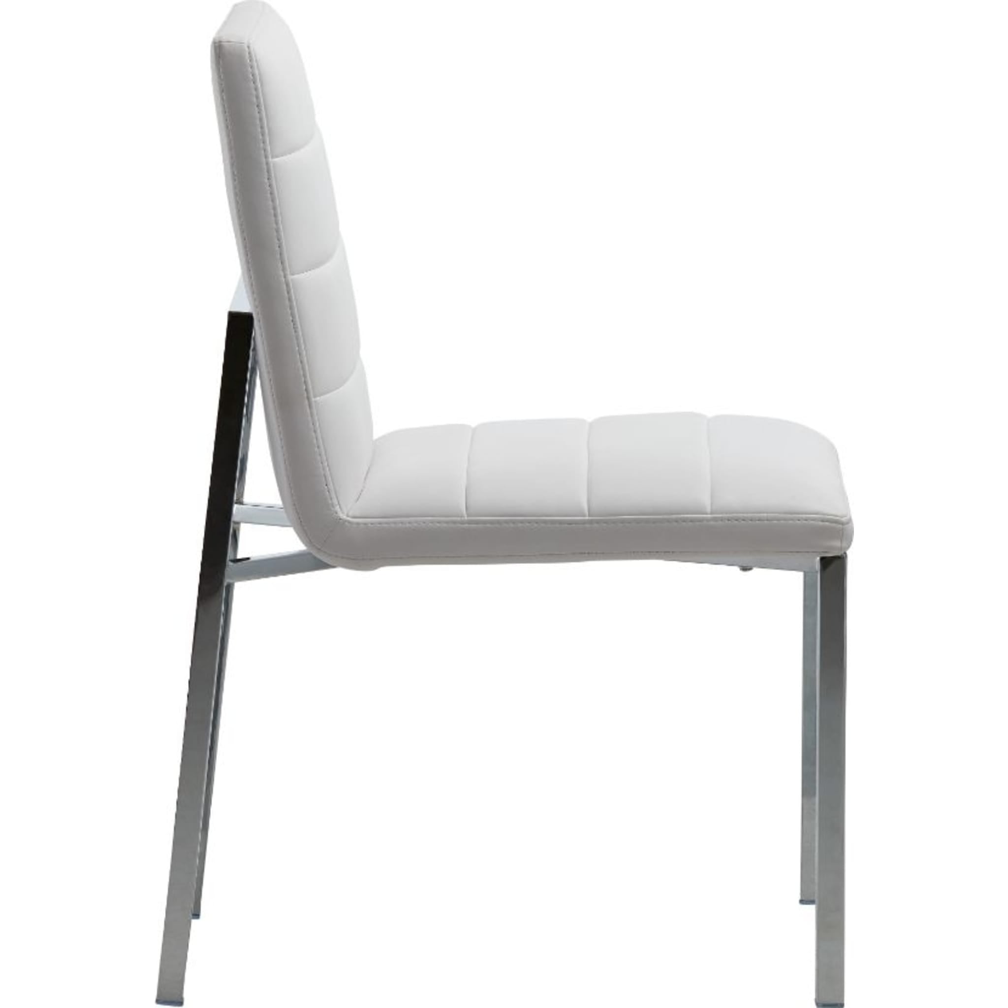Amalfi Metal Back Chair in White Leather