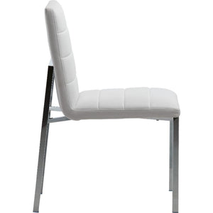 Amalfi Metal Back Chair in White Leather