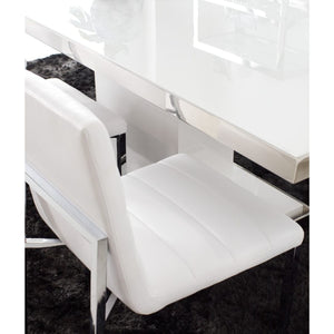 Amalfi Metal Back Chair in White Leather