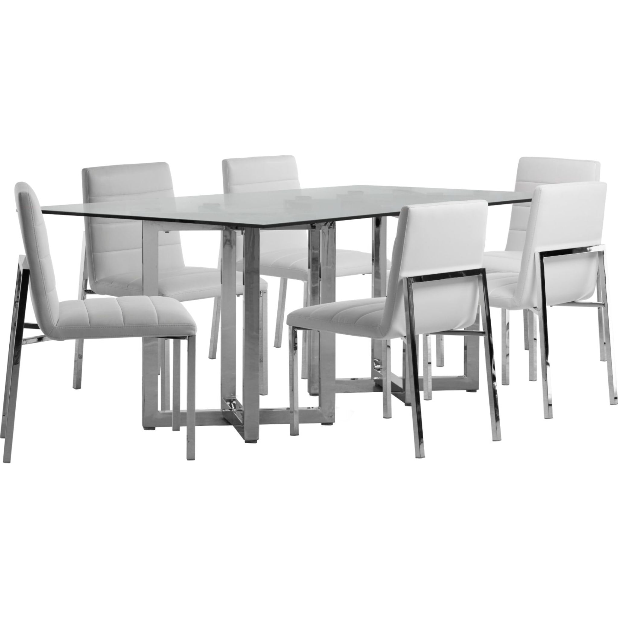 Amalfi Metal Back Chair in White Leather