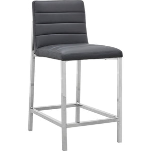 Amalfi Metal Back Counter Stool in Cobalt Leather