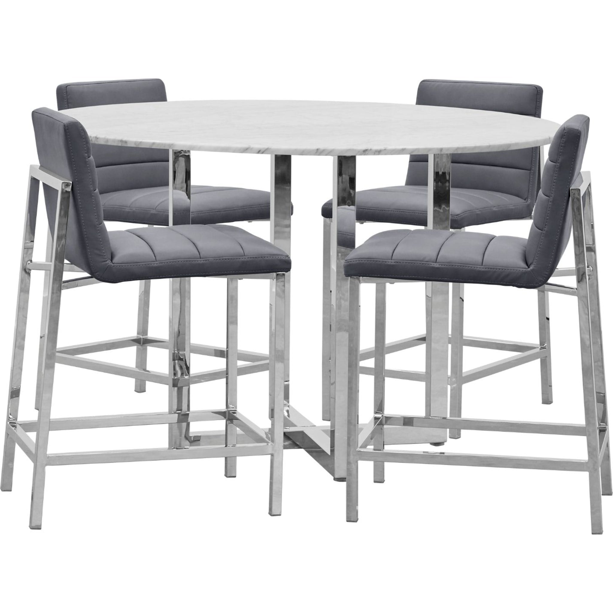 Amalfi Metal Back Counter Stool in Cobalt Leather