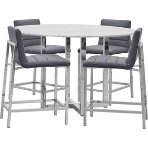 Amalfi Metal Back Counter Stool in Cobalt Leather