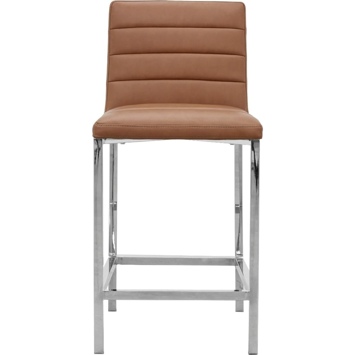 Amalfi Metal Back Counter Stool in Cognac Leather