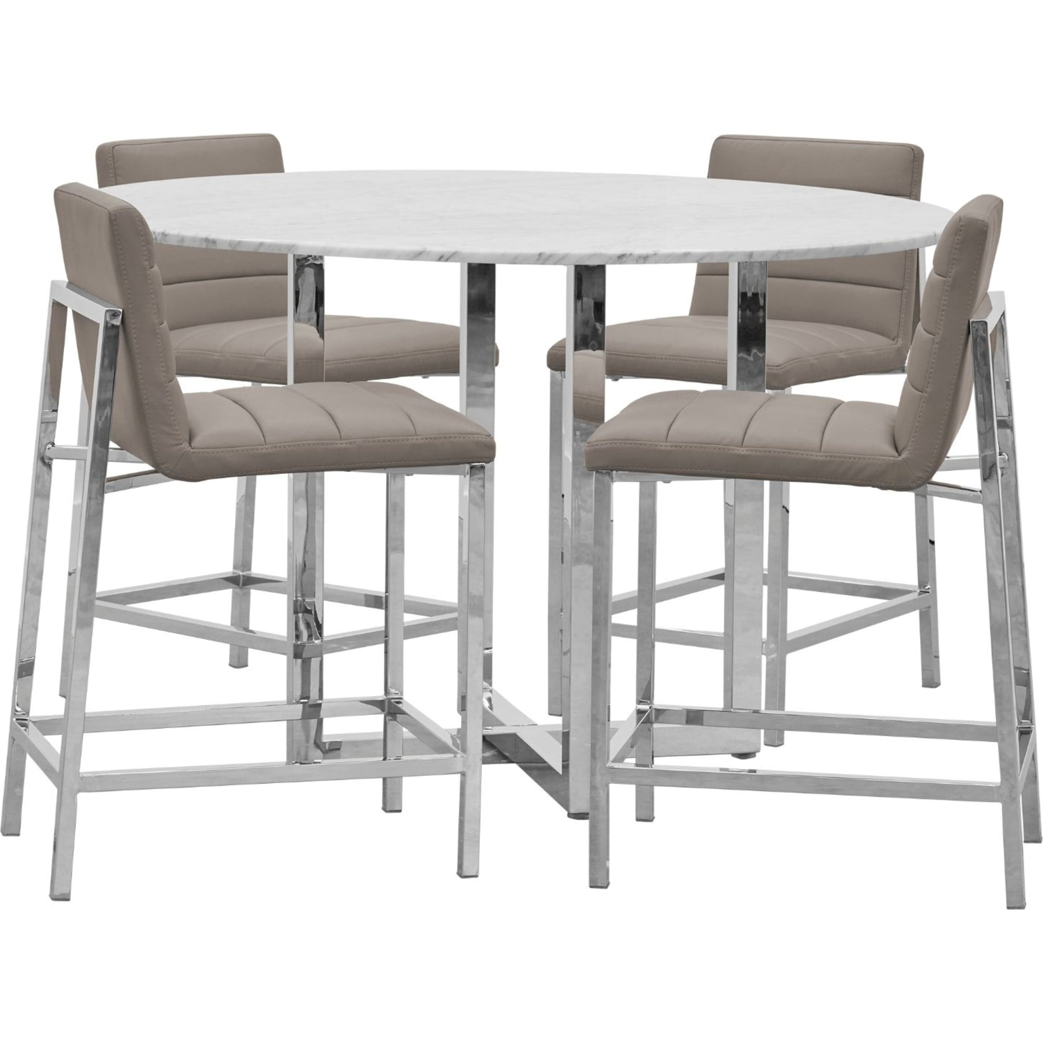 Amalfi Metal Back Counter Stool in Taupe Leather
