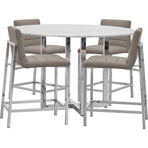 Amalfi Metal Back Counter Stool in Taupe Leather