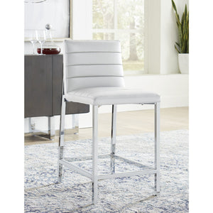 Amalfi Metal Back Counter Stool in White Leather