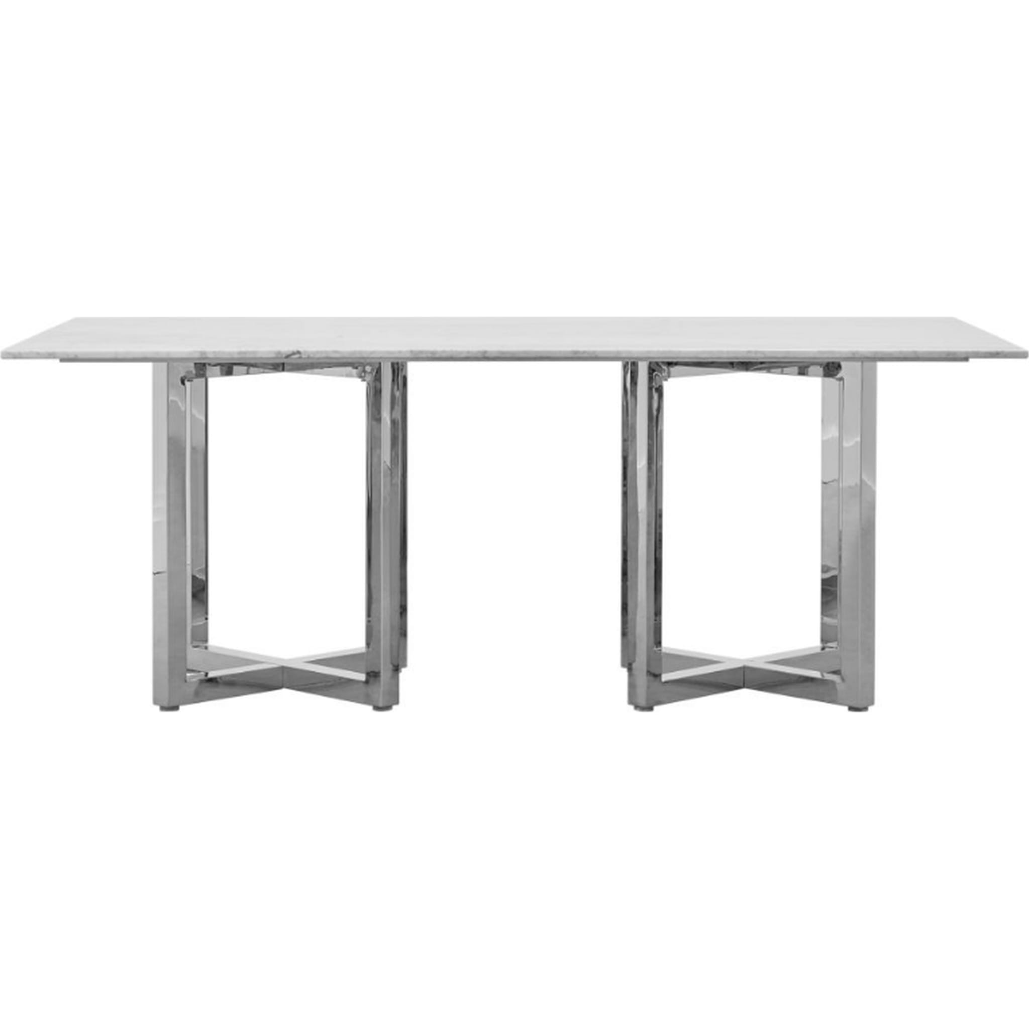Amalfi Rectangular Carrara Marble Top Dining Table