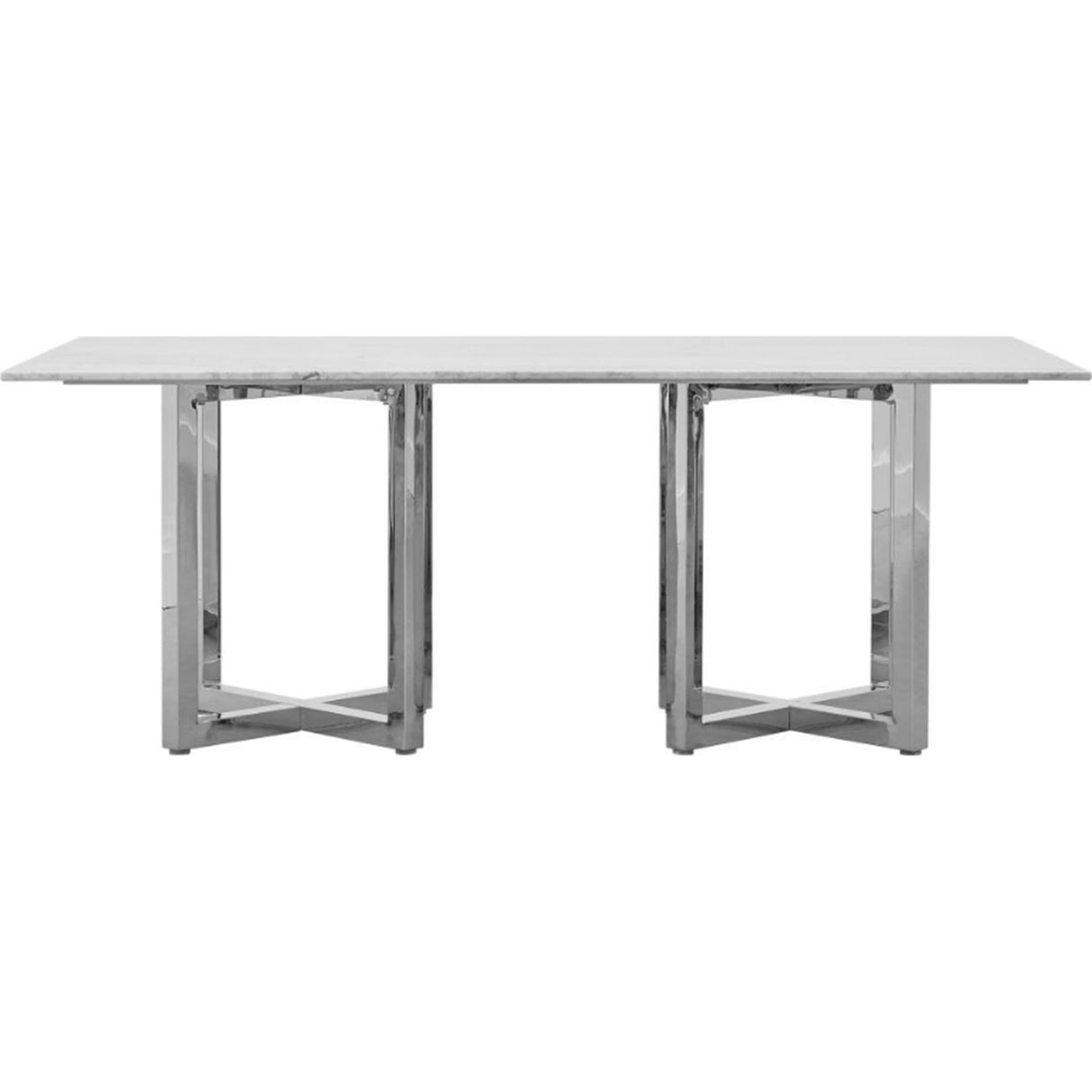 Amalfi Rectangular Carrara Marble Top Dining Table