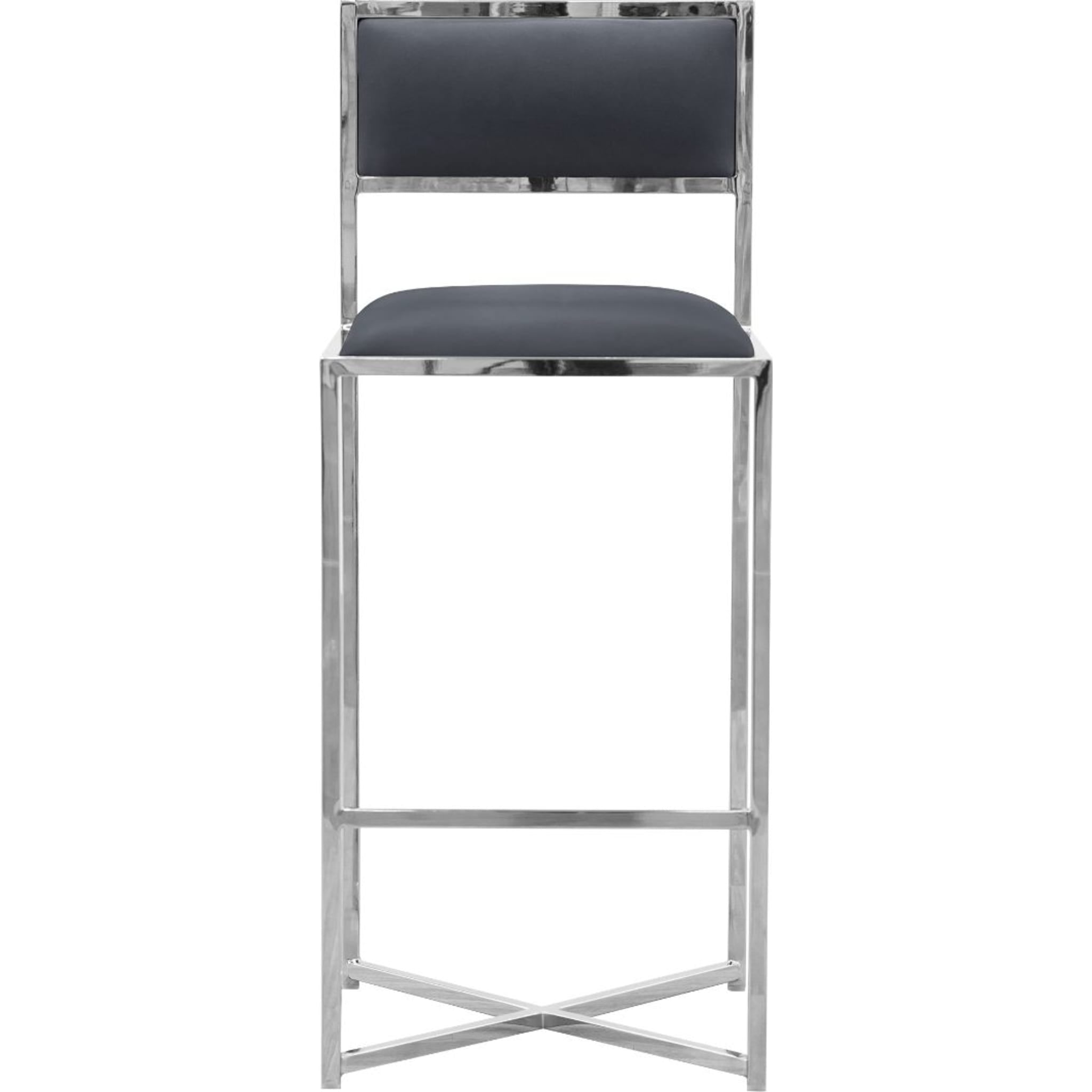 Amalfi X-Base Bar Stool in Cobalt Leather