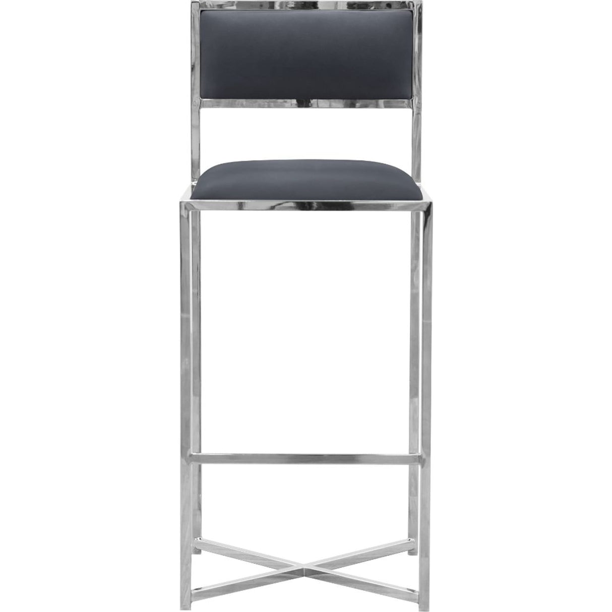 Amalfi X-Base Bar Stool in Cobalt Leather