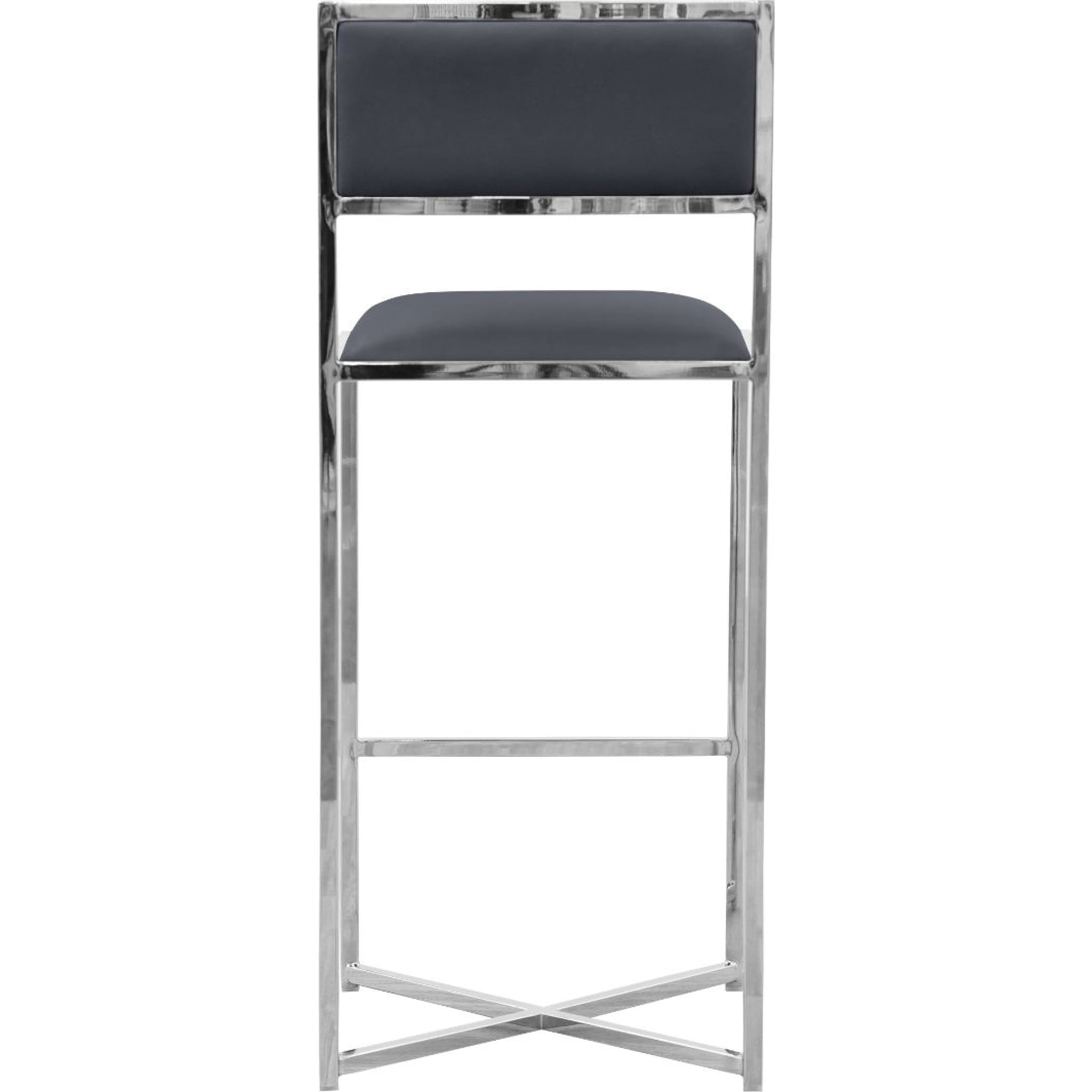 Amalfi X-Base Bar Stool in Cobalt Leather