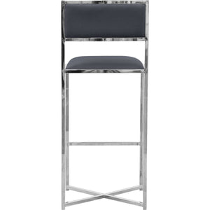 Amalfi X-Base Bar Stool in Cobalt Leather