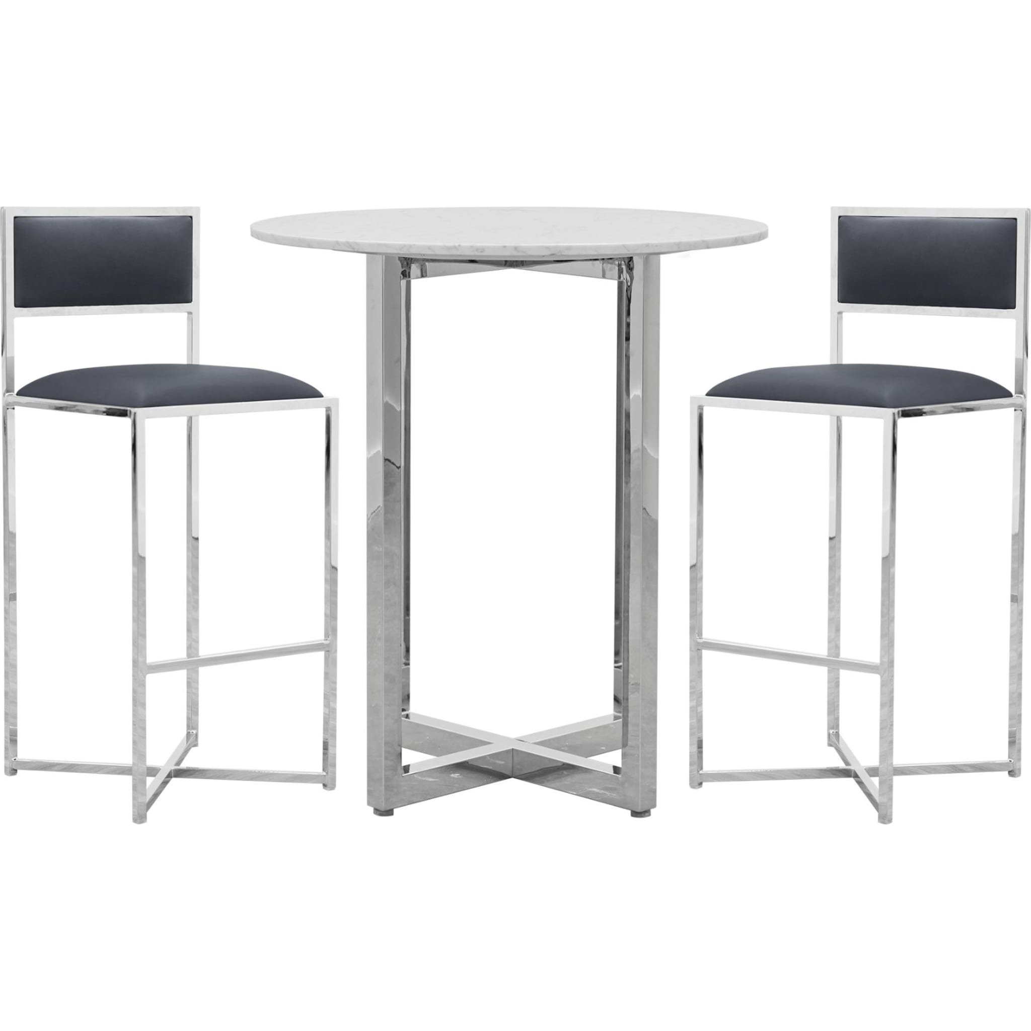 Amalfi X-Base Bar Stool in Cobalt Leather