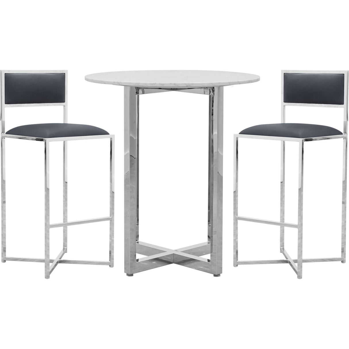 Amalfi X-Base Bar Stool in Cobalt Leather