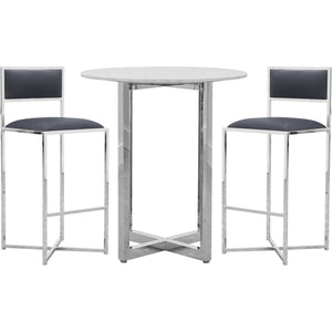 Amalfi X-Base Bar Stool in Cobalt Leather