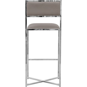 Amalfi X-Base Bar Stool in Taupe Leather