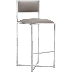 Amalfi X-Base Bar Stool in Taupe Leather